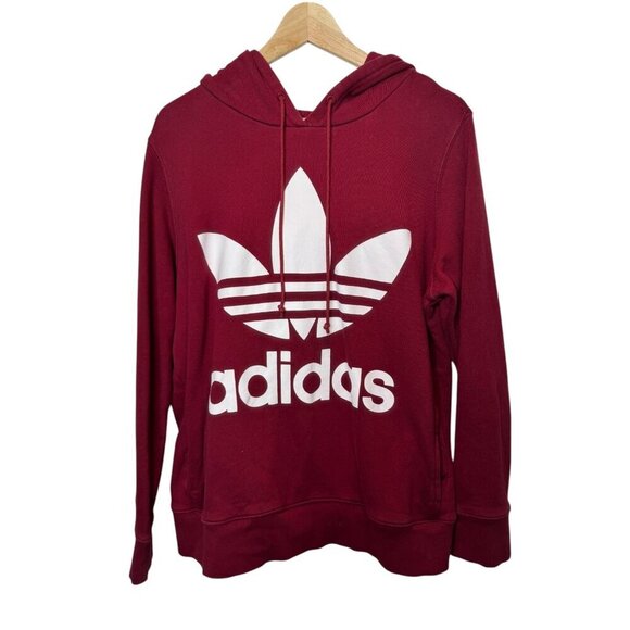 Adidas Trefoil Logo Hoodie – Maroon – Size Large - Picture 1 of 3